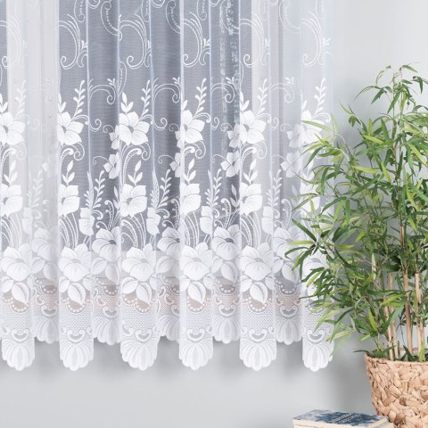 Firanka żakardowa na metry 018041 wysokość 180 cm kolor biały