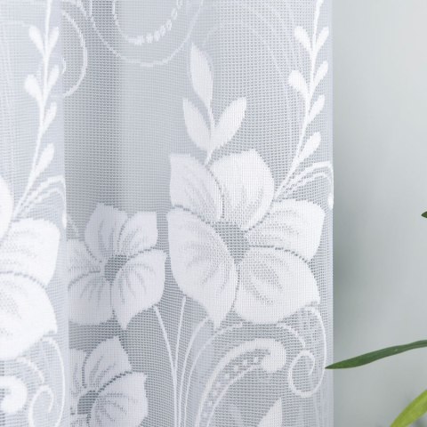 Firanka żakardowa na metry 018041 wysokość 180 cm kolor biały