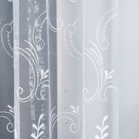 Firanka żakardowa na metry 018041 wysokość 180 cm kolor biały