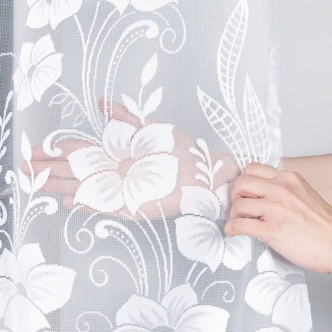 Firanka żakardowa na metry 018041 wysokość 180 cm kolor biały