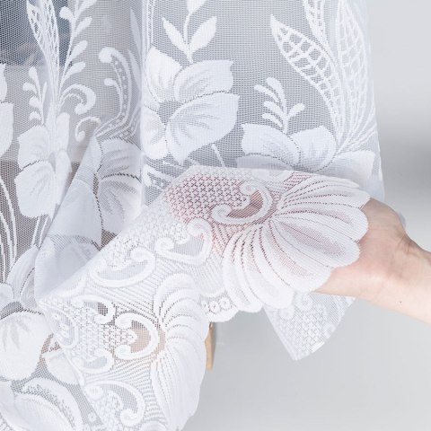 Firanka żakardowa na metry 018041 wysokość 180 cm kolor biały