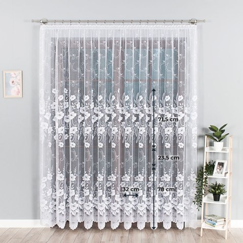 Firanka żakardowa na metry 018041 wysokość 250 cm kolor biały