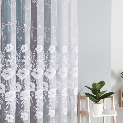 Firanka żakardowa na metry 018041 wysokość 250 cm kolor biały