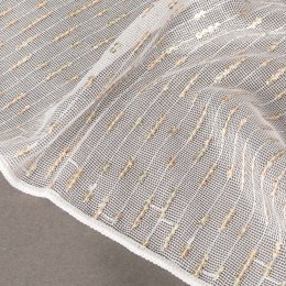 GERDA Firanka haftowana z ołowianką, 280cm, kolor 002 biały ze złotymi cekinami 112619/OLO/002/280000/1