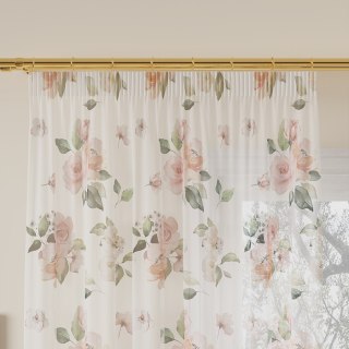 LANOSA Firanka WOAL, obcięta krajka 140cm, kolor 001 różowy D00002/WOA/001/140000/1