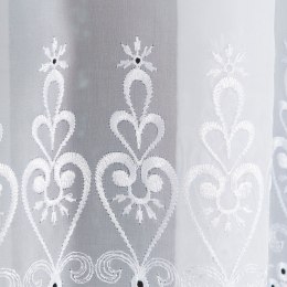 Firanka haftowana na woalu na metry wysokość 250 cm kolor biały
