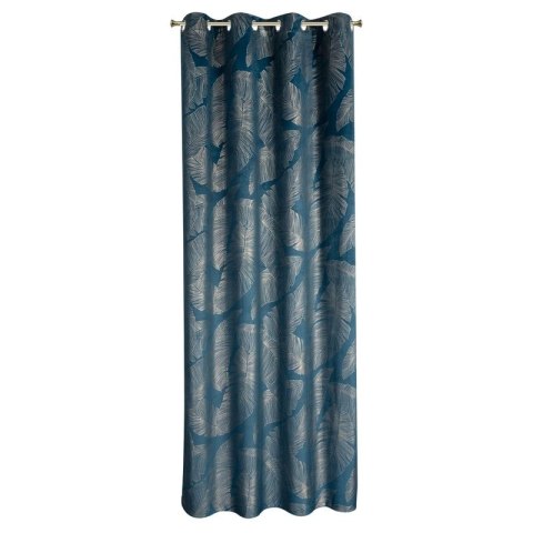 Zasłona z miękkiego welwetu Musa 140x250 cm kolor granatowy przelotki