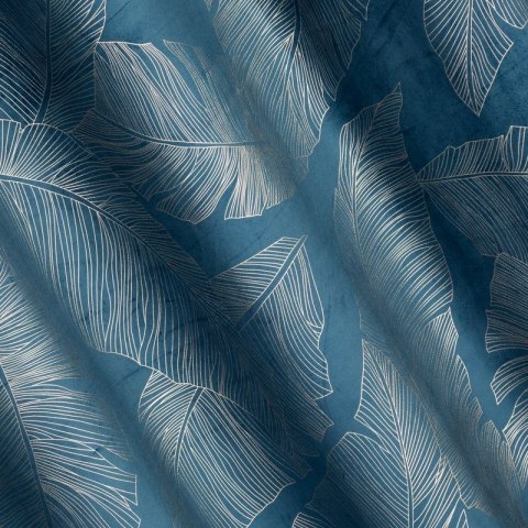 Zasłona z miękkiego welwetu Musa 140x250 cm kolor granatowy przelotki