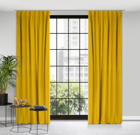 Zasłona gotowa Madlen 140x300 cm kolor musztardowy taśma