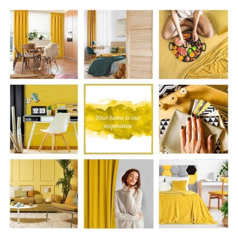 Zasłona gotowa Madlen 140x300 cm kolor musztardowy taśma