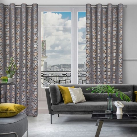 Zasłona gotowa Areta 140x250 cm kolor stalowy