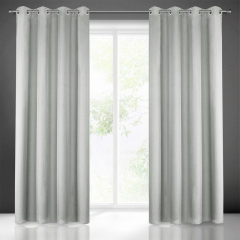 Zasłona z miękkiej tkaniny Rita 140x250 cm kolor stalowy przelotki