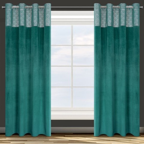 Zasłona gotowa Agnes 140x250 cm kolor turkusowy