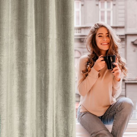 Zasłona gotowa LUSSI 140x250 cm kolor ciemny beżowy