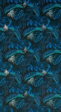 Zasłona z miękkiego welwetu Lazur 140x250 cm kolor niebieski przelotki