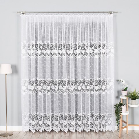 Firanka żakardowa na metry 017480 wysokość 250 cm kolor biały