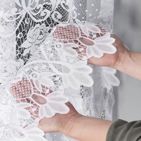 Firanka żakardowa na metry 017480 wysokość 250 cm kolor biały