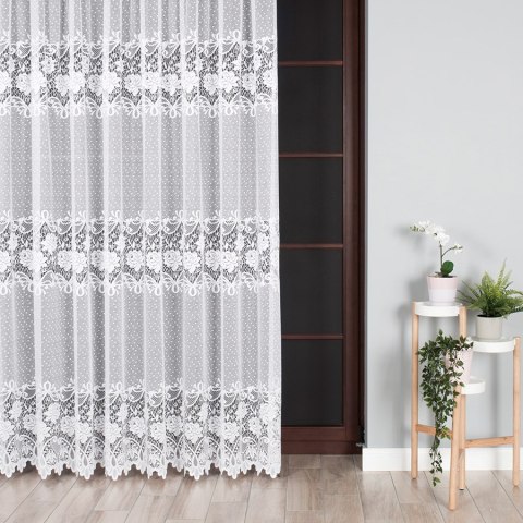 Firanka żakardowa na metry 017480 wysokość 250 cm kolor biały