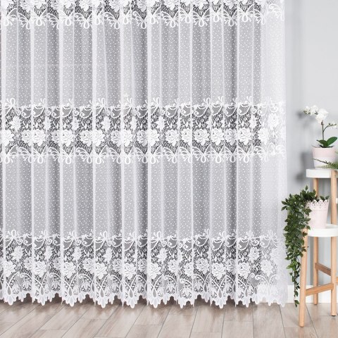 Firanka żakardowa na metry 017480 wysokość 250 cm kolor biały