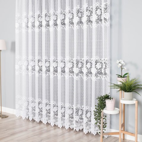 Firanka żakardowa na metry 017480 wysokość 250 cm kolor biały