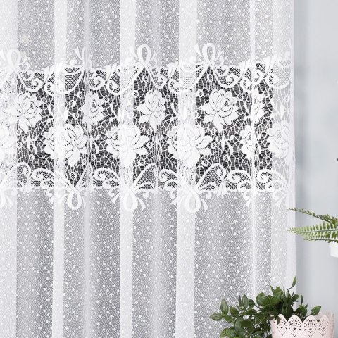 Firanka żakardowa na metry 017480 wysokość 250 cm kolor biały