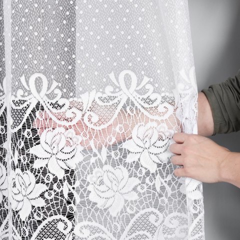 Firanka żakardowa na metry 017480 wysokość 250 cm kolor biały