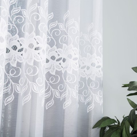 Firanka gotowa żakardowa BASTIA 160x400 cm kolor biały