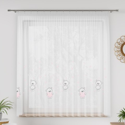 MISIAKI Firanka z ołowianką WOAL PREMIUM, 160cm, kolor 002 szary D00068/WOP/002/160000/1