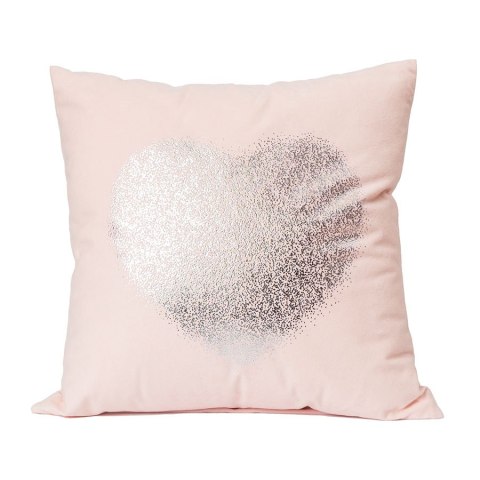 SERCE poszewka dekoracyjna, 40x40cm, kolor 003 różowy ze srebrnym zdobieniem TF0002/POP/003/040040/1