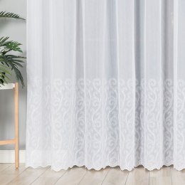 Firanka haftowana ze wzorem na samym dole, wysokość 280cm, kolor 001 biały 112715/955/001/280000/1