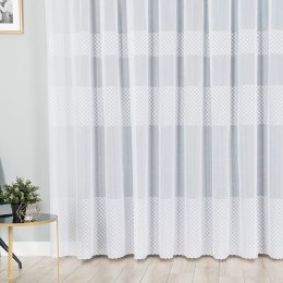 Firanka haftowana ze wzorem pasowym, wysokość 250cm, kolor 001 biały 000769/955/001/250000/1