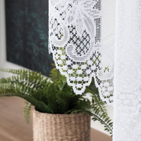 ELŻBIETA Firanka konfekcjonowana, 160x600cm, kolor 001 biały 004164/000/001/160600/1