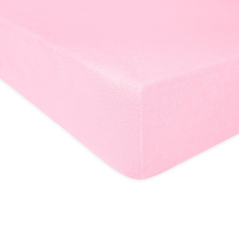 Prześcieradło frotte z gumką 90x200 cm kolor jasny róż Prześcieradło frotte z gumką 90x200 cm kolor jasny róż