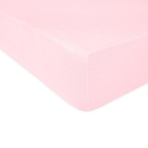 Prześcieradło frotte z gumką 140x200 cm kolor róż kwarcowy Prześcieradło frotte z gumką 140x200 cm kolor róż kwarcowy