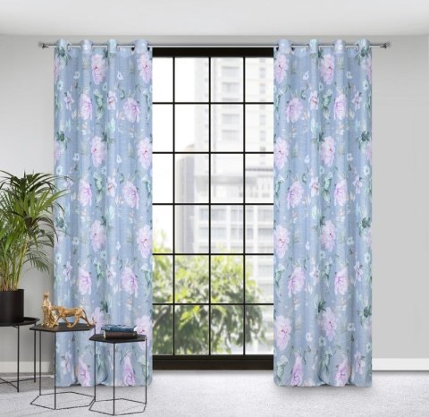 Zasłona gotowa Flora 140x250 cm kolor popielaty