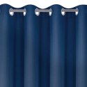 Jednokolorowa zasłona z miękkiej tkaniny RITA 140x250 cm kolor ciemnoniebieski