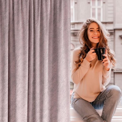 Zasłona gotowa RIVA 140x270 cm kolor różowy