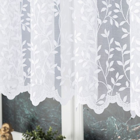 Firanka żakardowa na metry 023058 wysokość 125 cm kolor biały