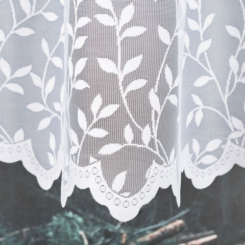 Firanka żakardowa na metry 023058 wysokość 125 cm kolor biały