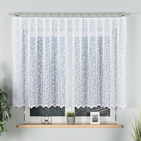 Firanka żakardowa na metry 023058 wysokość 135 cm kolor biały