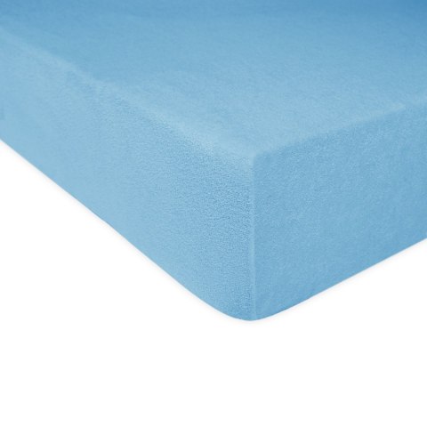 Prześcieradło frotte z gumką 220x200 cm kolor niebieski Prześcieradło frotte z gumką 220x200 cm kolor niebieski