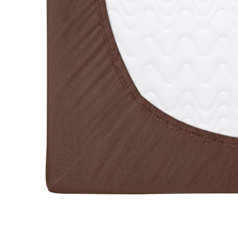 Prześcieradło jersey z gumką 90x200 cm kolor czekolada