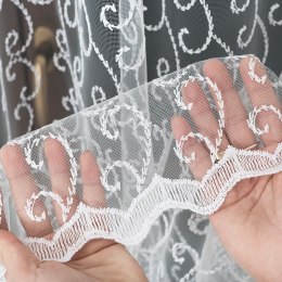 Firanka haftowana ze wzorem po całości, wysokość 250cm, kolor 001 biały 908922/000/001/250000/1