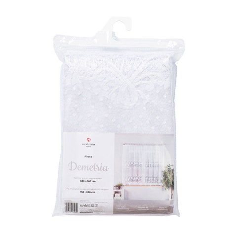 DEMETRIA Firanka żakardowa konfekcjonowana na prosto, 250x300 cm, kolor 001 biały 017480/000/P01/250300/1