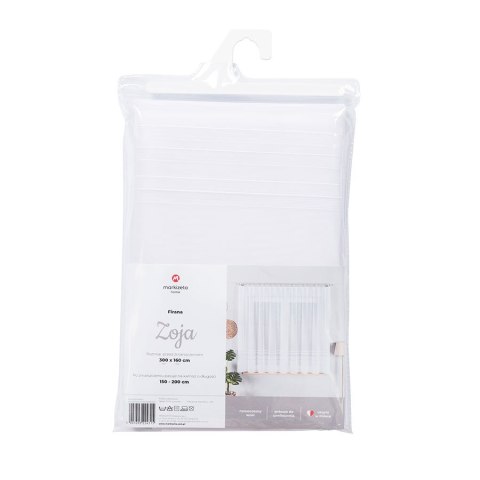 Firanka gotowa żakardowa ZOJA rozmiar 160x300 cm kolor biały