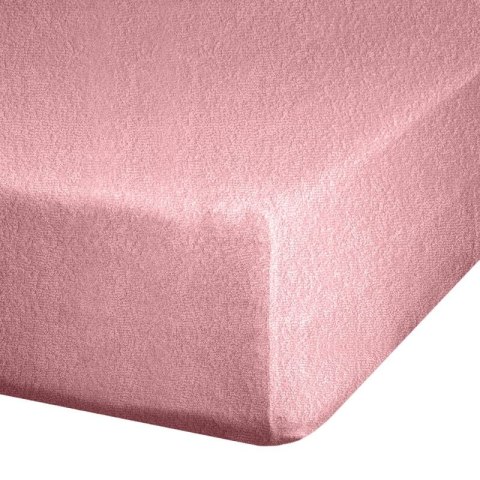Prześcieradło frotte z gumką 120x200 cm kolor pudrowy