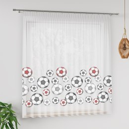 FUTBOL Firanka z ołowianką WOAL PREMIUM, obcięta krajka 160cm, kolor 002 czerwony D00051/WOP/002/160000/1