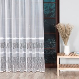 Firanka żakardowa ze wzorem pasowym, wysokość 250cm, kolor 001 biały 018601/000/001/250000/1