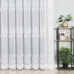 Firanka haftowana ze wzorem pasowym, wysokość 280cm, kolor 001 biały 013777/546/001/280000/1