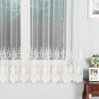 Firanka haftowana ze wzorem na samym dole, wysokość 180cm, kolor A12 kremowy 121377/BIS/A12/180000/1